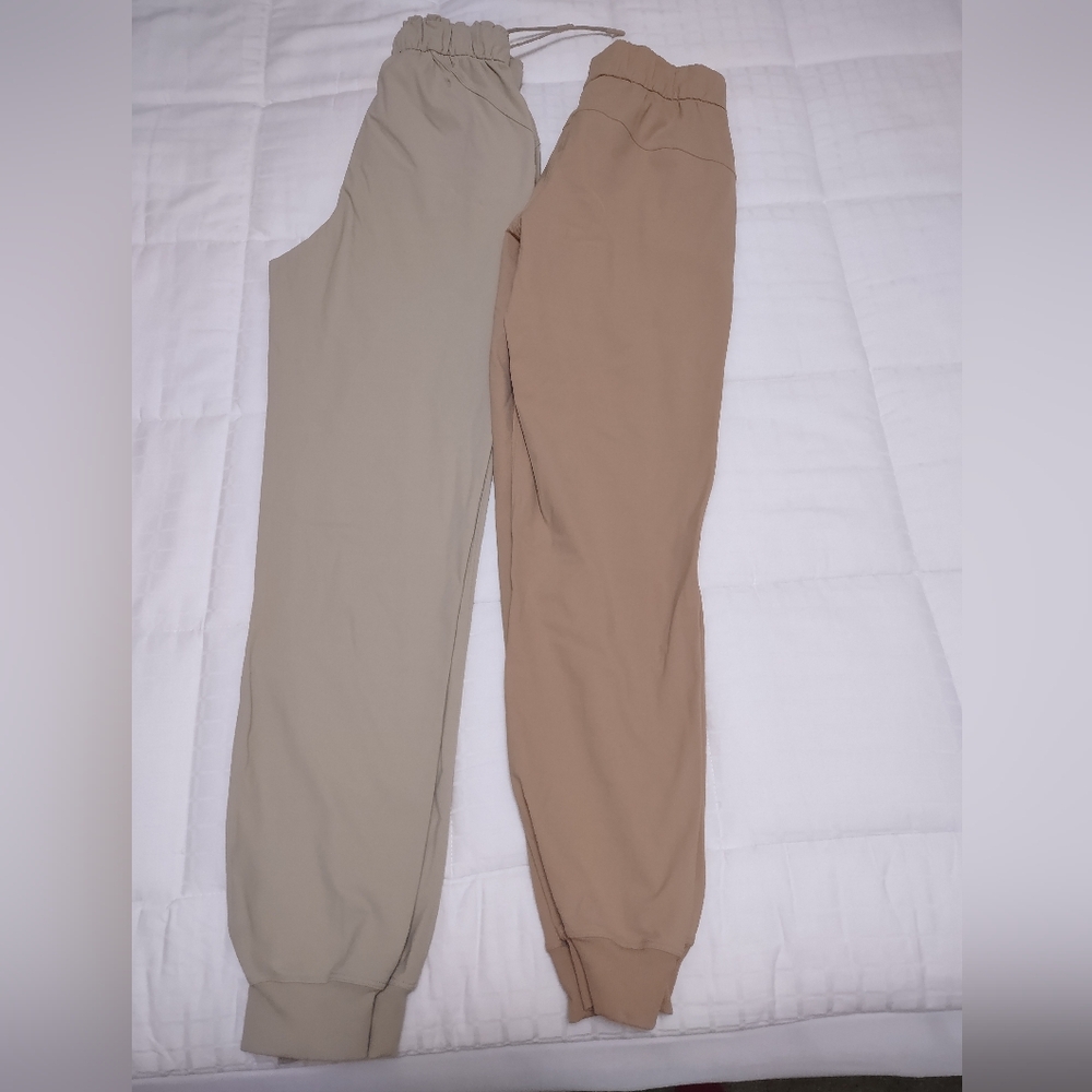 Lululemon Tan and Beige Jogger Pants Bundle Size 2